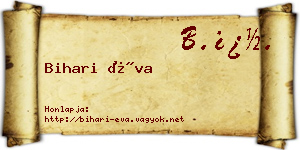 Bihari Éva névjegykártya